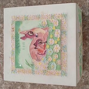 Disney Bambi 60th Anniversary Ceramic Art Potpourri Trinket Watch Box RARE